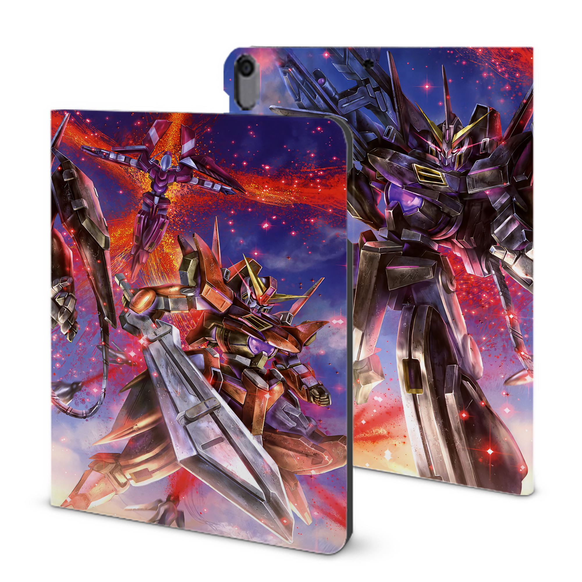 （画像用） 機動戦士ガンダム Mobile Suit Gundam IPad ケース ブック型 PUレザー TPU 耐衝撃 軽量 薄型 ペン収納なし 全面保護 IPad 各モデル対応